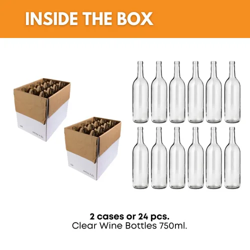 Vista 2 de FastRack 24 botellas de vino de Burdeos transparentes W5 de 25.4 fl oz - 2 estuches, 25.4 fl oz