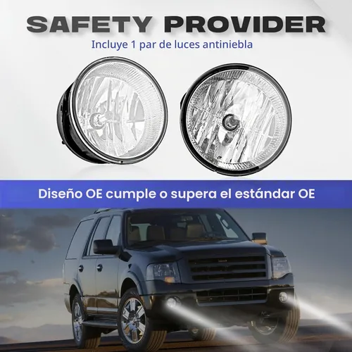 Vista 2 de Compatible con luces antiniebla cromadas Ranger 2007-2013 Expedition / 2008-2011 solo con bombillas H10 de 12 V-42 W, kit de lámparas de parachoques