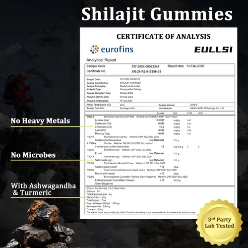 Vista 3 de Shilajit - Gomitas con Ashwagandha para hombres y mujeres, más de 85 oligominerales, 75% de ácido fúlvico, energía, resistencia y apoyo
