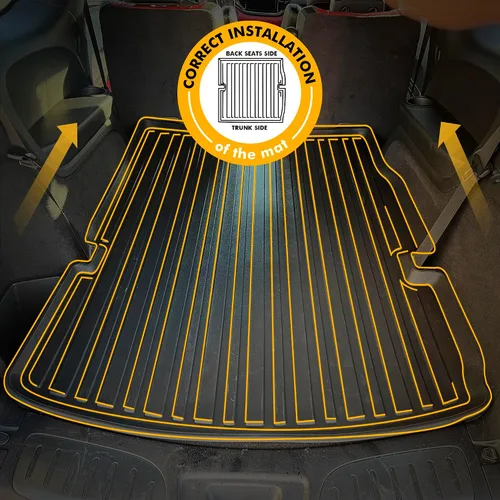 Vista 3 de Forro de carga prémium para Dodge Durango 2011-2025 - 100% protección, tapete de maletero de automóvil de ajuste personalizado, tapete de carga