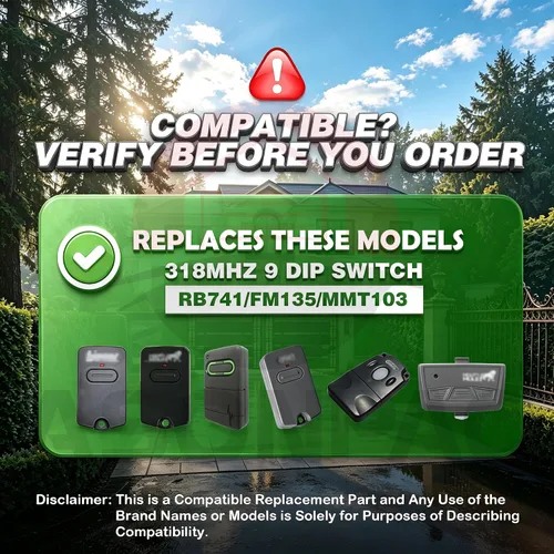 Vista 2 de 1 para Mighty Mule GTO Gate Opener Remote FM135 RB741 MMT103