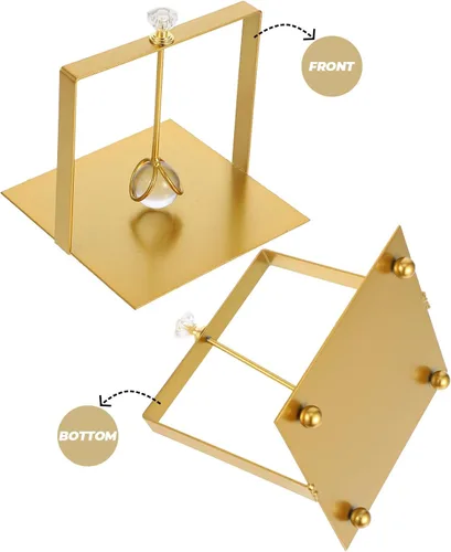 Vista 7 de KESYOO Metal Napkin Holder with Weighted Arm and Lift Handle, Modern Square Decorative Tissue Holder for Kitchen and Dining Table, Portable Gold