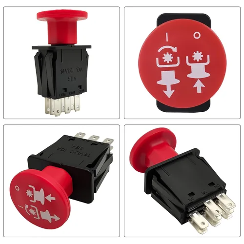 Vista 6 de 4174684 Interruptor de toma de fuerza de embrague de cortacésped, 8 terminales de 10 amperios, apto para cortacésped Dixie Chopper y compatible