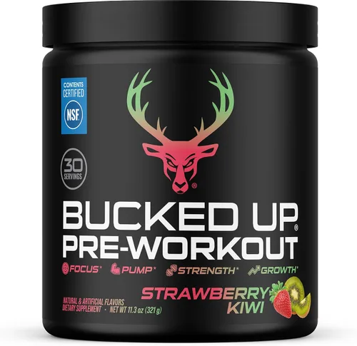 Vista 11 de Bucked Up Pre Workout 6 gramos de citrulina, 2 gramos de beta alanina y 3 otros ingredientes de marca registrada (Blue Raz)