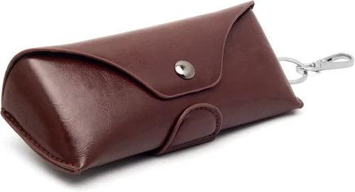 Vista 7 de Face Shadow PU Leather Glasses Case with Belt Loop, Semihard Portable Eyeglasses Case for Outwork
