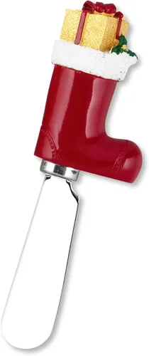 Vista 6 de UP UPware - Esparcidores de queso con temática navideña, asas de resina pintadas a mano con cuchillas de acero inoxidable para untar queso crema