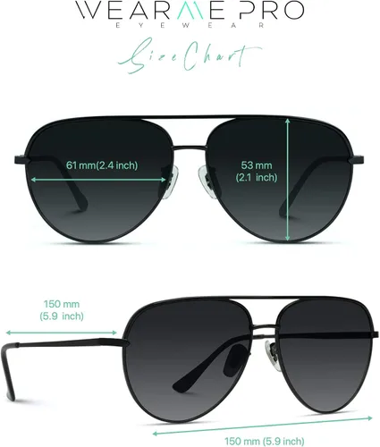 Vista 4 de WearMe Pro - Gafas de sol aviador inspiradas en el diseñador de moda de gran