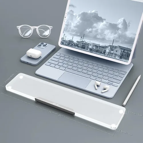 Vista 5 de Reposamuñecas acrílico para teclado profesional - Teclado compacto 60% - Teclados mecánicos Reposamanos ergonómico para teclado de computadora, base