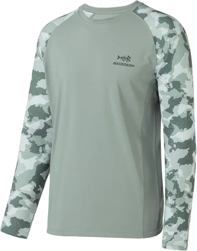 Vista 8 de Bassdash UPF 50 Camiseta de pesca para hombre con camuflaje, manga larga, sudadera de secado rápido