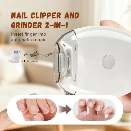 Vista 4 de Amoladora de uñas automática universal, 3 en 1 mejorada 2026 con 3 velocidades ajustables, para adultos mayores (1, blanco)