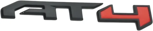 Vista 3 de Emblemas de insignia AT4, 1 pieza en negro brillante y rojo para GMC Yukon, Sierra y Canyon 2021-2023, apto para portón trasero, compatible