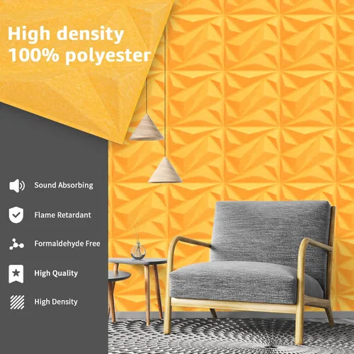 Vista 4 de Art3dwallpanels Paneles acústicos 20 unidades, paneles de pared insonorizados, paneles de amortiguación de sonido, paneles de pared 3D, paneles