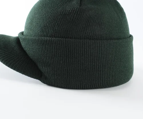 Vista 11 de Home Prefer - Gorro de invierno para hombre con visera, cálida y doble punto.