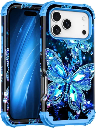 Vista 96 de Miqala Funda compatible con iPhone 8 Plus, iPhone 7 Plus, que brilla en la oscuridad, tres capas, resistente a los golpes, parachoques de plástico