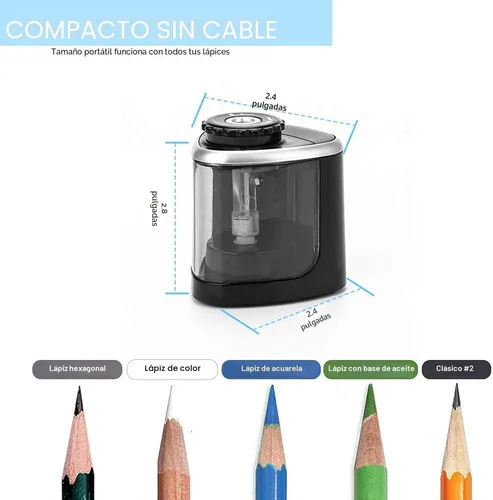 Vista 3 de Aogwat Sacapuntas eléctrico para niños, afilador de hoja para afilar rápidamente, adecuado para No.2/escuela/aula/oficina/hogar (negro)