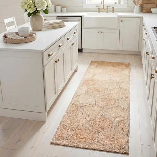 Vista 6 de SAFAVIEH Natural Fiber Collection - Alfombra decorativa, 2 x 3 pies, natural y gris, yute tejido de panal hecho a mano, ideal para zonas de alto