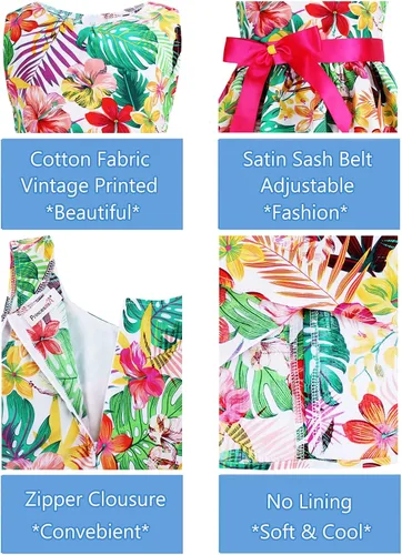 Vista 160 de Vestido de verano para niña, de algodón, con diseño floral