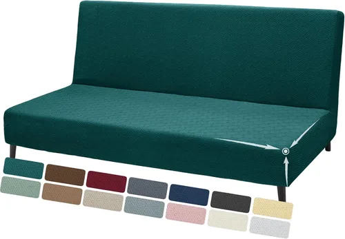 Vista 16 de ZNSAYOTX - Fundas elásticas para futón de tamaño completo 2025, fundas para sofá cama sin brazos de moda, funda de futón suave y duradera para cama