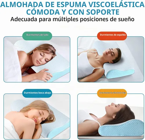 Vista 7 de Almohadas de Espuma Viscoelástica Almohada para el Cuello para Dormir, Almohada Cervical Ergonómica Almohada de Cama para Personas que Duermen