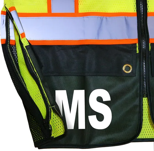 Vista 6 de Chaleco de seguridad EMS Survivor, Tipo R Clase 2, logotipos reflectantes con bolsillo trasero gigante.