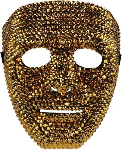 Vista 14 de Trendy Apparel Shop Accesorio de disfraz de media máscara de calavera con diamantes de imitación