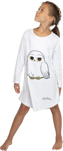 Vista 6 de Harry Potter - Pijama para niña Hedwig Owl Micro Raschel Fleece Hi-Lo Camisón