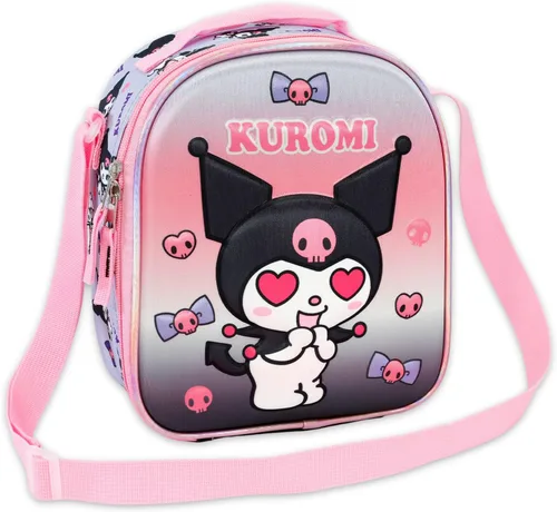 Vista 3 de SANRIO Mochila Kuromi con juego de lonchera Paquete con 16 mochilas escolares, bolsa de almuerzo, botella de agua, calcomanías, más Kuromi mochila