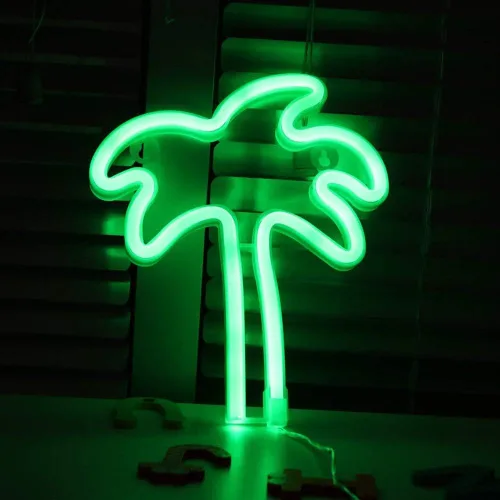 Vista 2 de Letrero de neón para decoración de pared, accionado con pilas o USB; lámparas nocturnas de luces de neón, lámparas de mesa decorativas