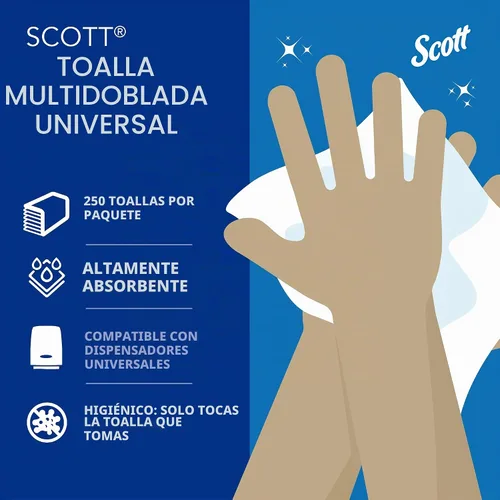 Vista 10 de Scott Professional Toallas de papel multipliegues, 2 paquetes x 250 hojas (60055)