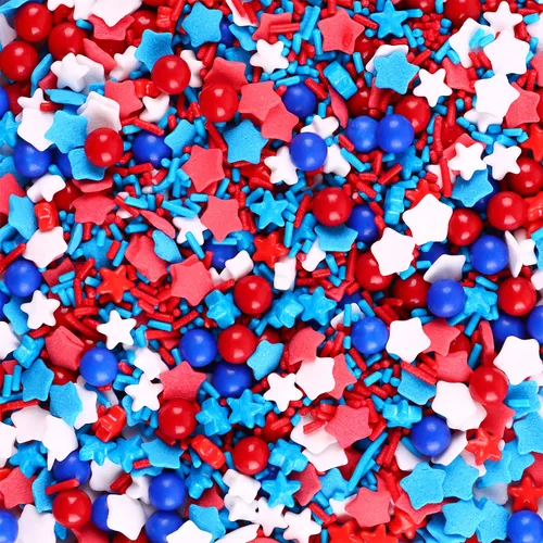Vista 31 de Gránulos comestibles de Nonpareils azules y blancos de 2mm, mini perlas para decorar pasteles, caramelos de azúcar, galletas, magdalenas
