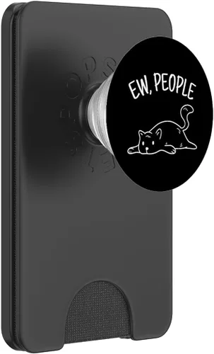 Vista 6 de Ew People Gato Gatos Meow Kitty Lovers Hate People Gift PopSockets MagSafe PopGrip para iPhone Claro