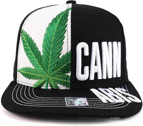 Vista 2 de Trendy Apparel Shop Gorra de cannabis bordada con hojas de marihuana