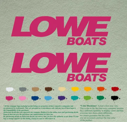 Vista 7 de Par de calcomanías de vinilo de repuesto compatibles con Lowe Boats, motor fuera de borda, juego de 2 (12 pulgadas, negro 070)