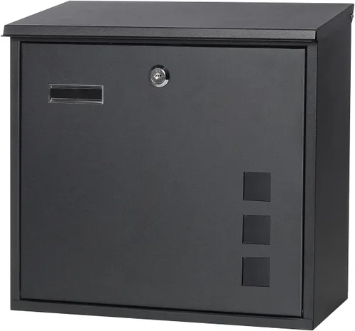 Vista 9 de Decaller Buzones de acero inoxidable con cerradura de llave resistente, buzón de correo impermeable montado en la pared con cubierta transparente