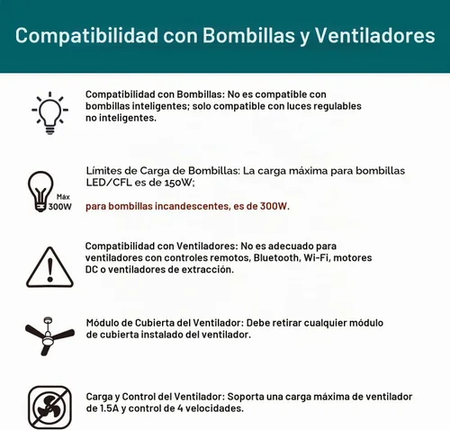 Vista 3 de TREATLIFE Control inteligente de ventilador de techo e interruptor de luz regulador, 2 unidades, necesita cable neutro, interruptor de luz
