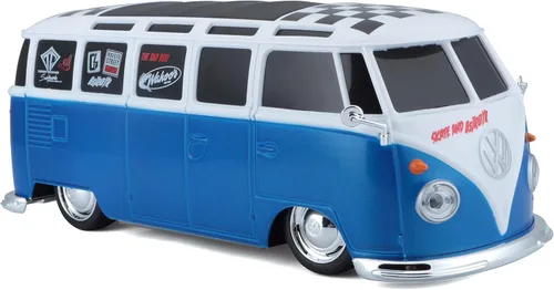 Vista 7 de Maisto 1:24 RC VW Van Samba 2.4GHZ Vehículo de control remoto, blanco/azul (81529-00000009)