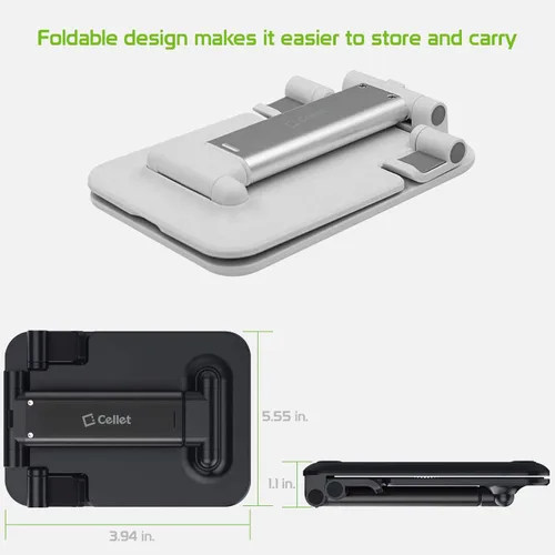 Vista 5 de Soporte ajustable para teléfono y tableta, soporte para mesa de escritorio, soporte plegable compatible con iPhone, iPad Pro Air Mini Android