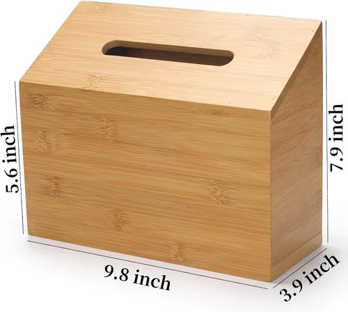 Vista 8 de Funda de toalla de mano compatible con toallas de mano desechables Kleenex, soporte de toalla de mano de madera de bambú para baño, cocina, sala