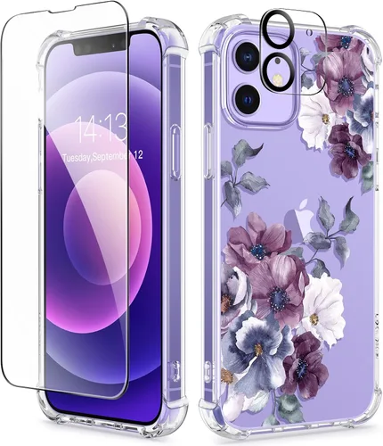 Vista 20 de GVIEWIN - Funda para iPhone 11 con protector de pantalla + protector de lente de cámara, cubierta protectora transparente suave de poliuretano