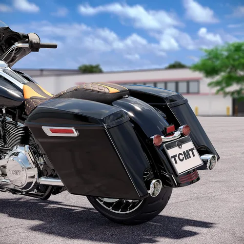 Vista 15 de TCMT Alforjas estiradas de 4" para Harley Street Glide 2014-23 Billiard Red