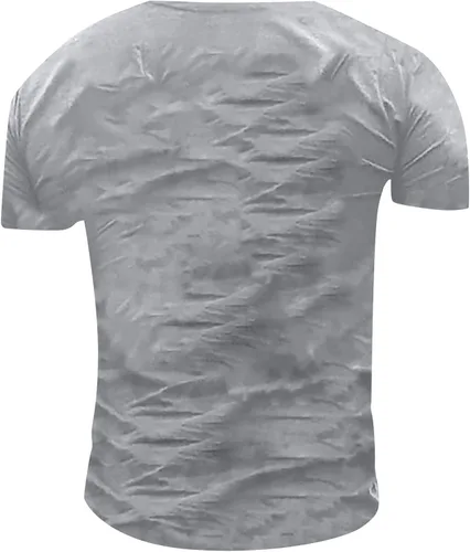 Vista 3 de Camiseta de manga corta con botones de la bandera americana, camiseta de manga corta para entrenamiento muscular