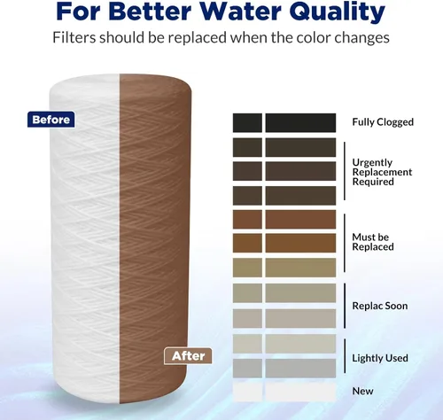 Vista 5 de Membrane Solutions WPP-F10B-5 - Cartucho de repuesto de filtro de agua para toda la casa, filtro universal de sedimentos para agua de pozo, paquete