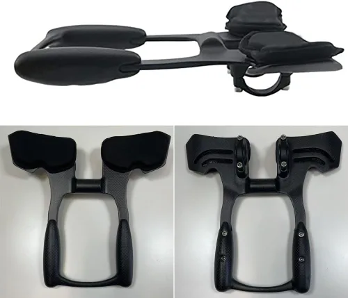 Vista 9 de TT Bars Carbon Bike Areo Bars Manillar RXL SL Bullhorn Manillar 340 Carbon Aero Bars Aero Manillares Negro 3K Brillante 31.8X340mm Triatlón Aero