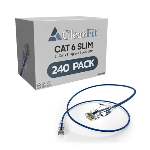 Vista 114 de UNC Group - Paquete de 10 cables de conexión Ethernet Cat6 28AWG de 1 pie, red, arranque transparente, Internet Cat 6, clasificación para centro