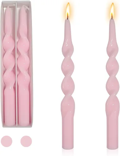 Vista 46 de Candelabros en espiral verde y velas cónicas verdes - Gedengni 7.5 pulgadas Velas cónicas cortas y encantadoras con diseño retorcido, velas sin