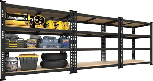 Vista 19 de PrimeZone Estantes de Almacenamiento de Servicio Pesado de 40" An x 20" Pr x 59" Al, Unidad de Estantería de Garaje Ajustable de 4 Niveles, Estante
