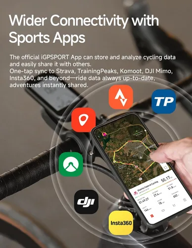 Vista 7 de iGPSPORT BSC100MAX GPS Bike Computer, 3 '' Pantalla Auto Start/Stop Custom Data 40H Impermeable Bicicletas Computadora Inalámbrica