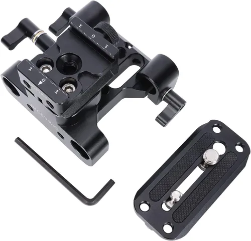 Vista 2 de NICEYRIG Placa base elevadora de riel de 0.591 in para ARCA-Swiss estándar, sistema de elevación de 1.142 in universal para plataforma de hombro
