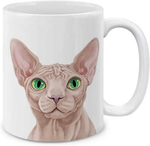 Vista 10 de MUGBREW Taza de té de cerámica bicolor blanco y naranja con gato atigrado Gatito, 11 oz