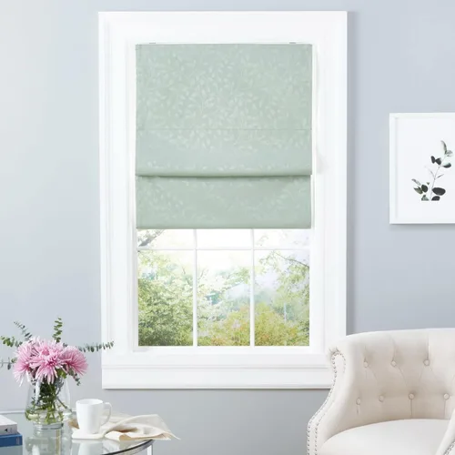 Vista 13 de Exclusive Home Bolan Botanical Total Blackout - Persiana romana, 27 x 64 pulgadas, color plateado Plata